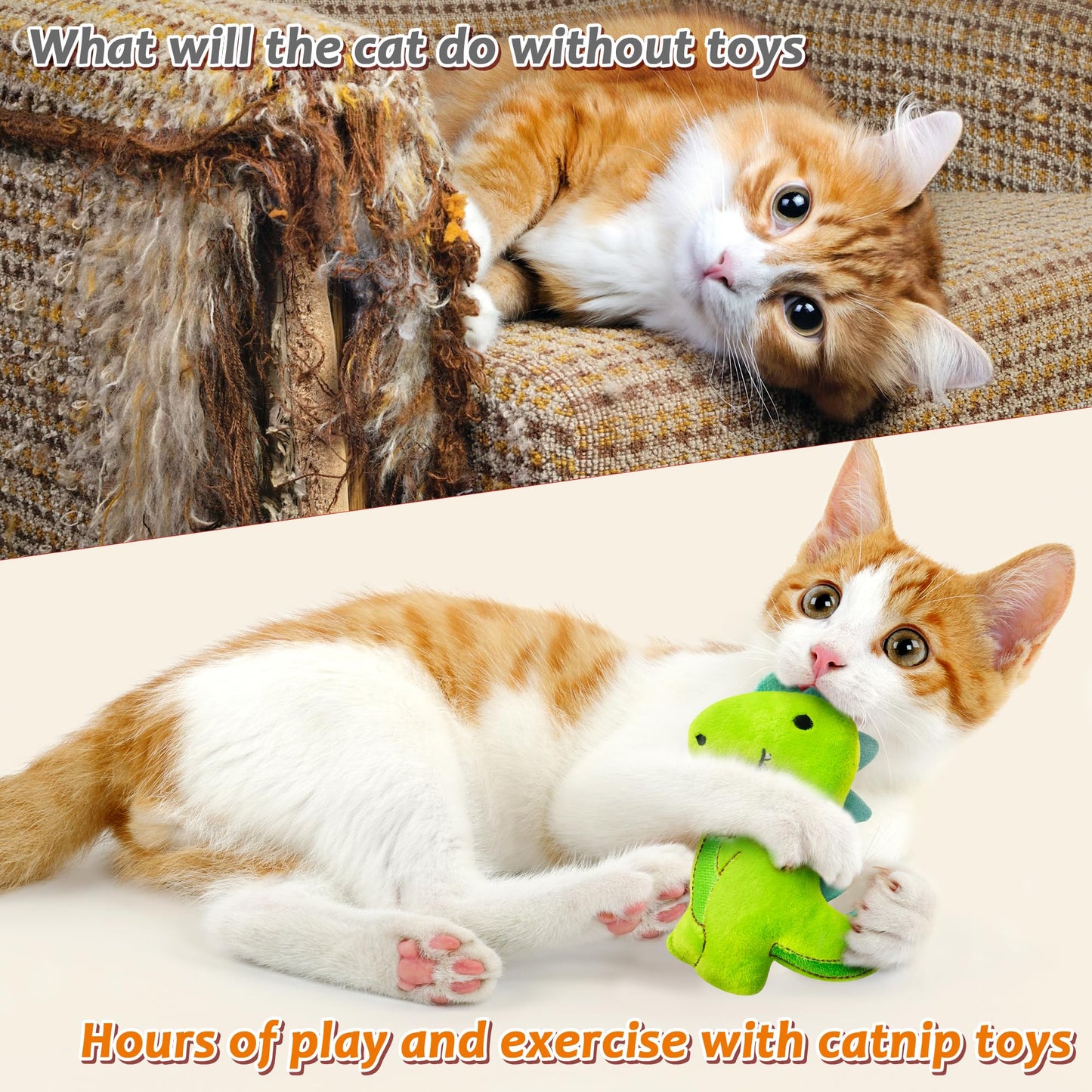 MALLMALL6 Halloween Catnip Toys – 5pcs Pumpkin Teething Set for Kittens & Cats