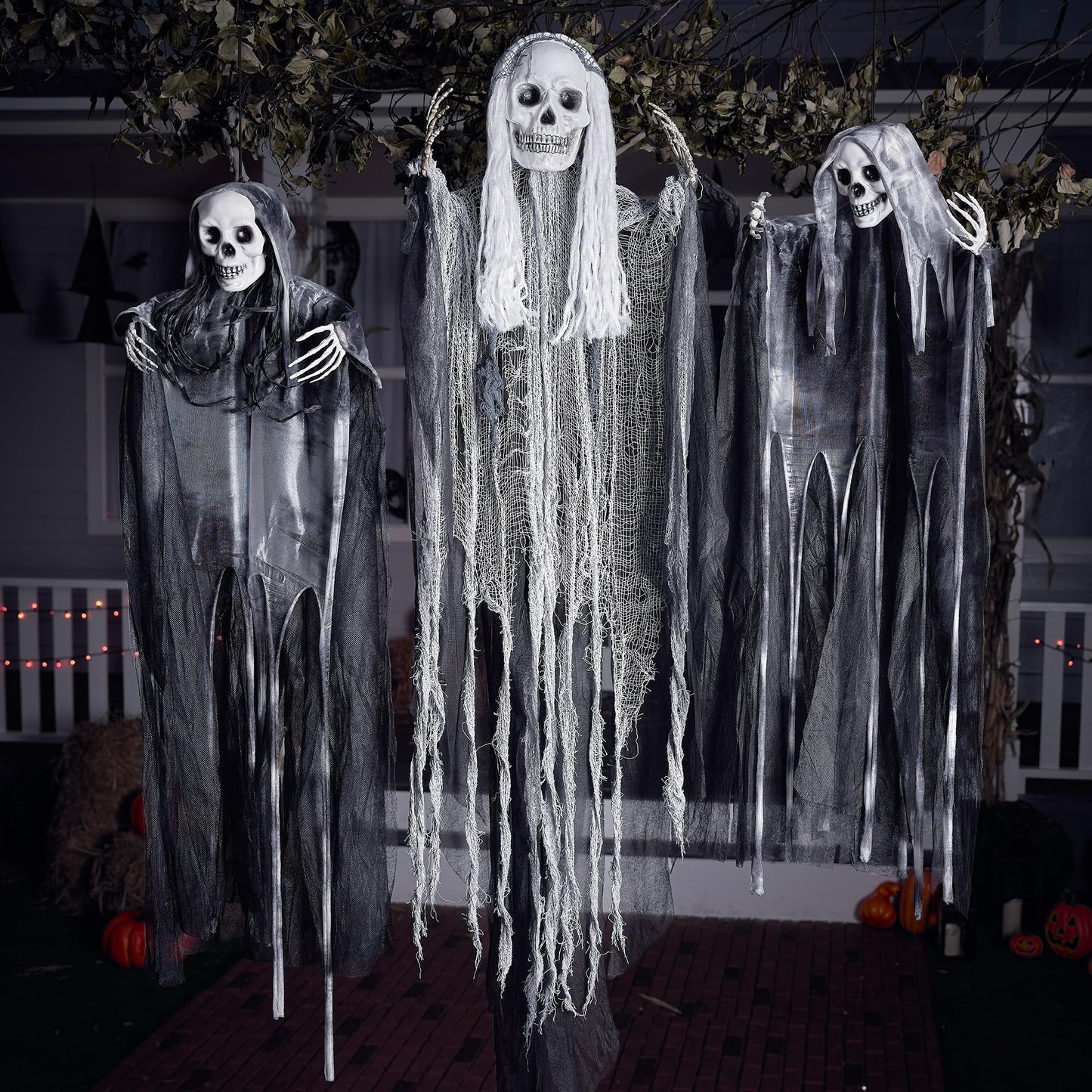 JOYIN 3-Pack Hanging Skeleton Ghosts
