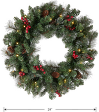 National Tree Company 24 in Pre-Lit Crestwood Spruce Artificial Christmas Wreath