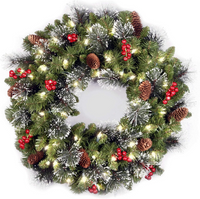 National Tree Company 24 in Pre-Lit Crestwood Spruce Artificial Christmas Wreath