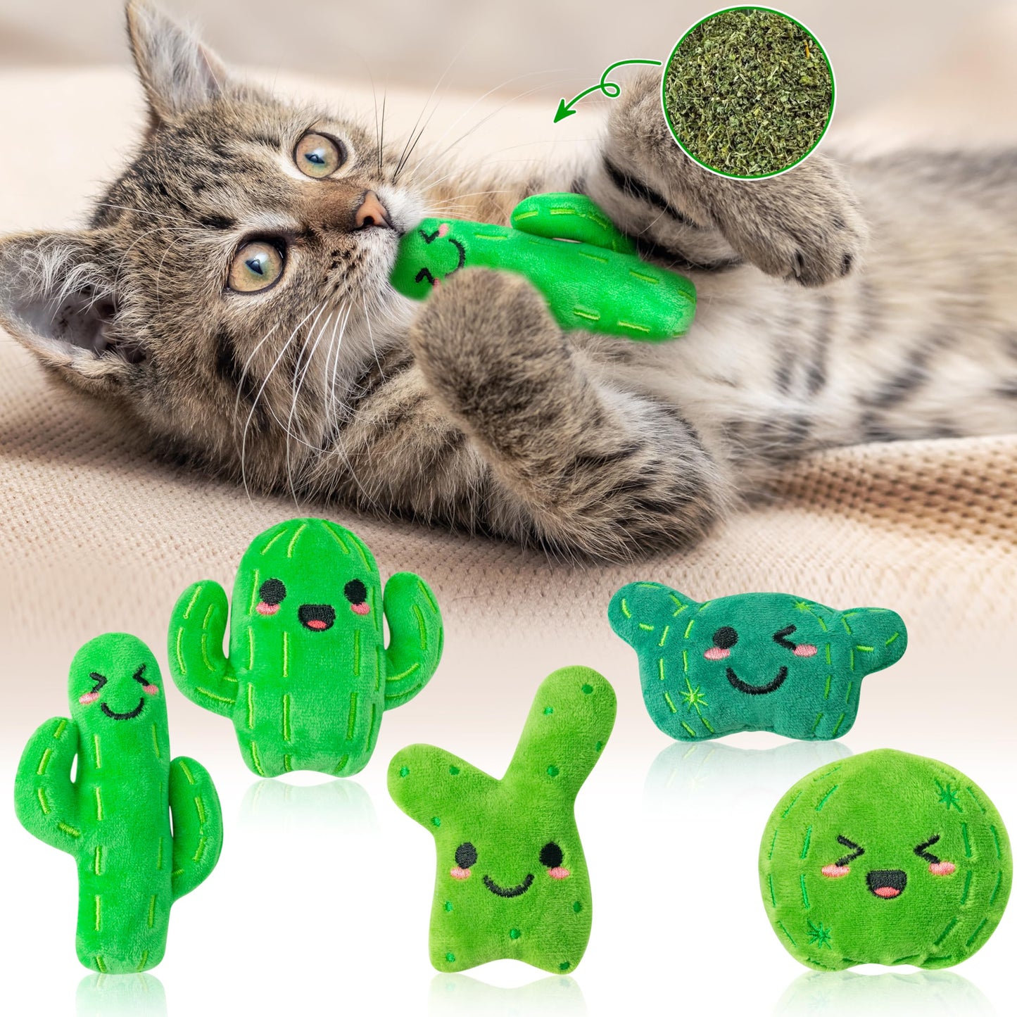 MALLMALL6 Halloween Catnip Toys – 5pcs Pumpkin Teething Set for Kittens & Cats