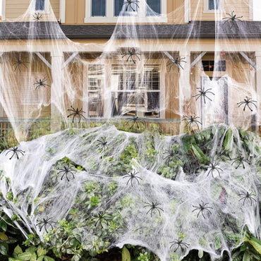 1400 Sqft Halloween Spider Web with 150 Fake Spiders