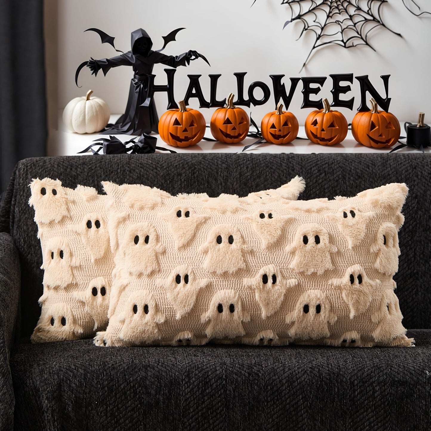 DFXSZ Halloween Ghost Pillow Covers – Set of 2