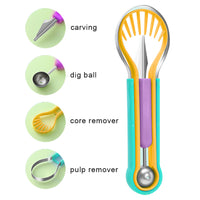 3-in-1 Fruit Digger Fruit Carving Knife Set