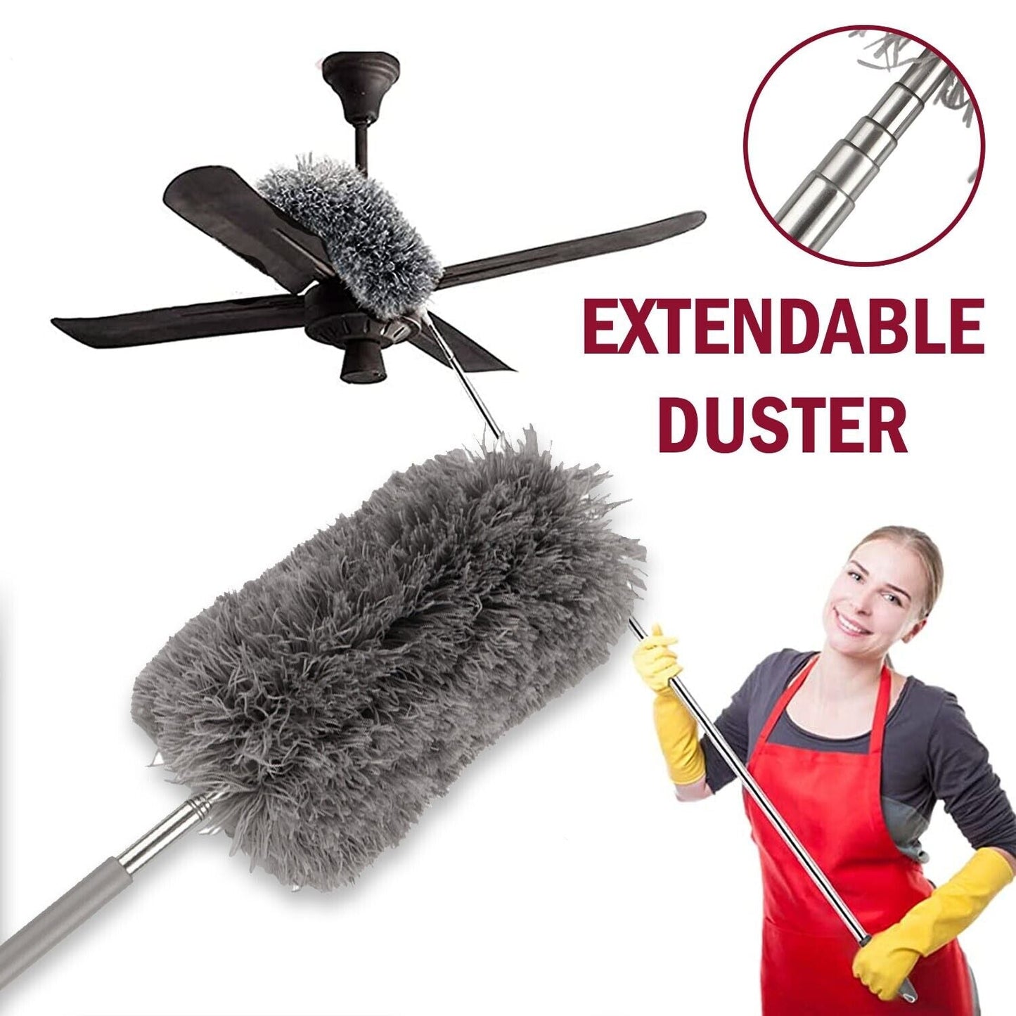 FlexiFeather™  |  Adjustable Soft Microfiber Feather Duster