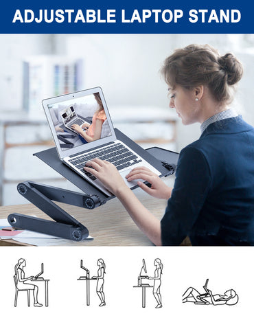 RAINBEAN Laptop Desk with 2 CPU Cooling USB Fans
