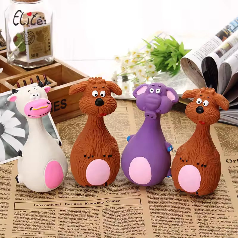 4pcs Cute Latex Dog Chew Toys with Sound